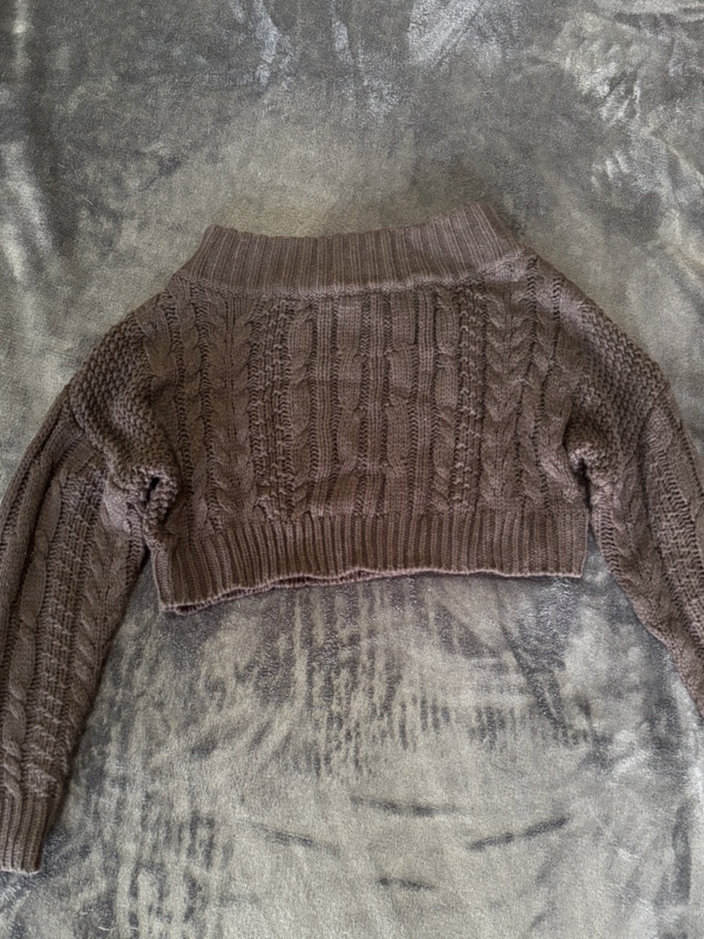 Zaful black Cropped Cable Turtleneck Sweater